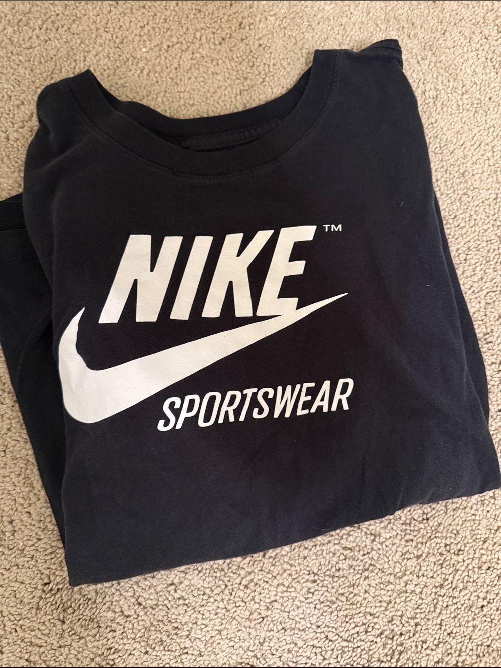 Nike Black Tee with White Nike Print